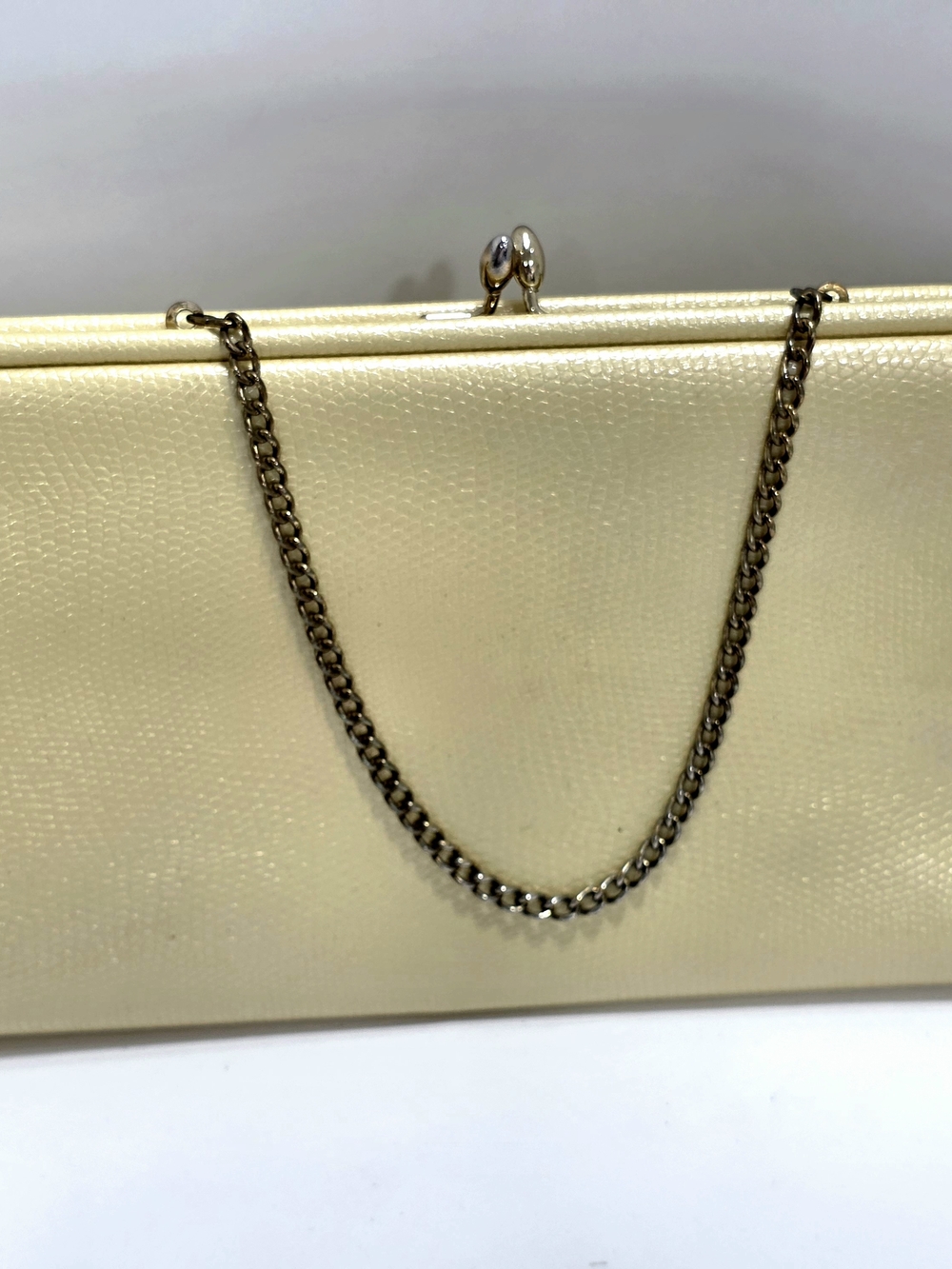 Vintage Butter Yellow Evening Clutch with Optional Gold Chain